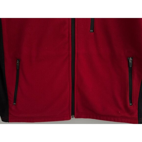 VTG Eddie Bauer Y2K Windcutter Fleece Jacket M Red Black Softshell Zip Outdoor - Picture 9 of 13